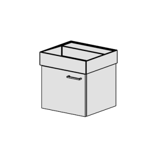 Unterbau Kartell-Slim 51 cm B:47, H:39, T:44,8 cm