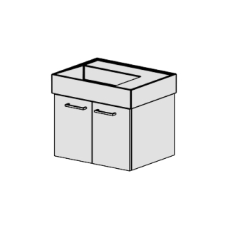 Unterbau Kartell-Slim 60 cm B:57, H:39, T:44,8 cm