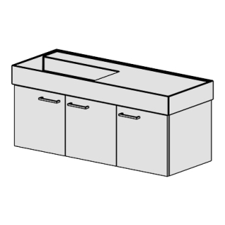 Unterbau Kartell-Slim 120 cm B:117, H:39, T:44,8 cm