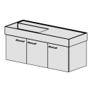 Unterbau Kartell-Slim 120 cm B:117, H:39, T:44,8 cm
