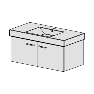 Unterbau Zero Domino-Slim 100 cm