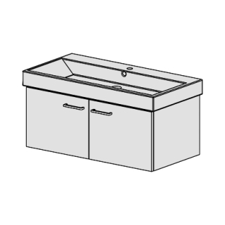 Unterbau Zero-Slim 100 cm B:96, H:39, T:48,8 cm