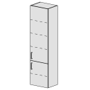 Hochschrank Spacio 45 cm B: 45, H: 168, T: 33,2 cm