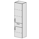 Hochschrank Spacio 45 cm B: 45, H: 168, T: 33,2 cm