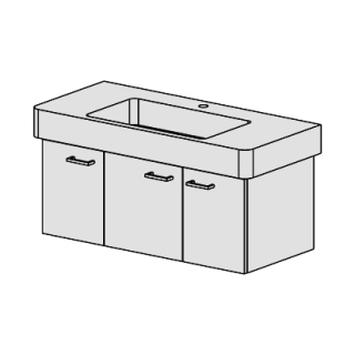 Unterbau Pro-Slim 105 cm, B:98, H:39, T:44,8 cm