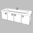Unterbau Subway 2-Slim 130 cm B:125, H:39, T:44,8 cm