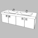 Unterbau Subway 2-Slim 130 cm B:125, H:39, T:44,8 cm