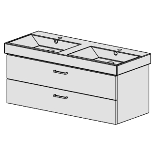 Unterbau Zero- Confort 125 cm, B: 121, H: 46, T: 48,8 cm