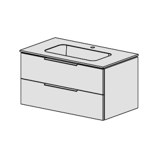 Badmöbel Glano Mineral 91 cm B:91, H:47,5 T:51,5 cm