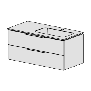 Badmöbel Glano Mineral 106 cm B:106, H:47,5 T:51,5 cm