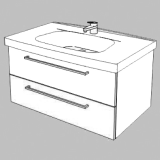 Unterbau Confort Moderna 83 cm B: 80, H: 46, T: 48,8 cm