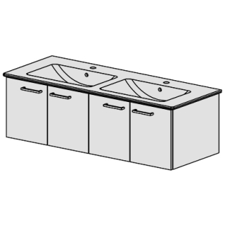 Unterbau Venticello-Slim 130 cm, B:126, H:39 T:48,8cm