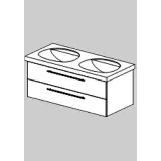 Unterbau Confort Talux New 121 cm, 2 Becken