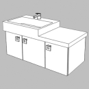 Unterbau Living City-Slim 100 cm, B:96, H:39, T:43,8 cm