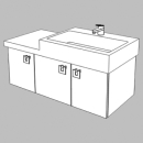 Unterbau Living City-Slim 100 cm, B:96, H:39, T:43,8 cm