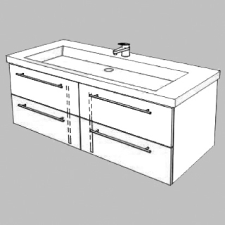 Unterb.Confort 2nd Floor 120cm B: 117, H: 46, T: 48,8 cm