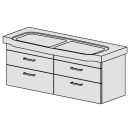 Unterbau Confort Sentique130cm B: 125, H: 46, T: 42,8 cm