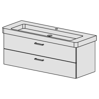 Unterbau Confort Subway 2 130 cm, für 1 Becken