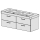 Unterbau Confort Subway 2 130 cm, mit  2 Becken