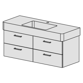 Unterbau Confort Vero 125 cm B: 121, H: 46, T: 46,8 cm