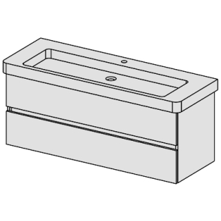 Unterbau Confort Subway 2 130 cm, für 1 Becken