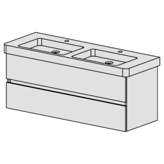 Unterbau Confort Subway 2 130 cm, für 2 Becken
