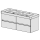 Unterbau Confort Subway 2 130 cm, mit  2 Becken