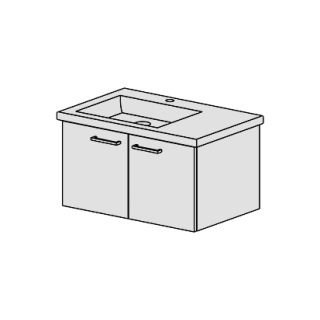 Unterbau Living Square-Slim 75 cm, zu Becken links