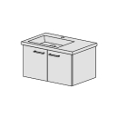 Unterbau Living Square-Slim 75 cm, zu Becken links