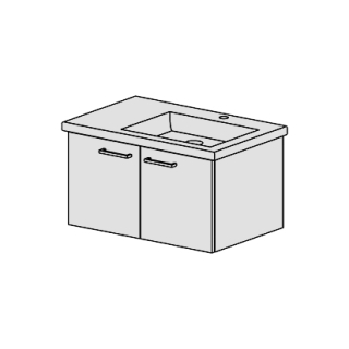 Unterbau Living Square-Slim 75 cm,zu Becken rechts