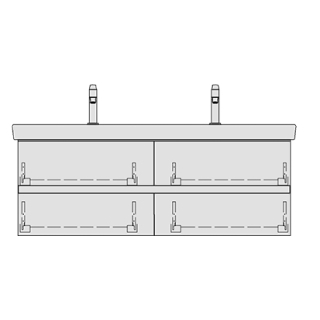 Unterbau SUBWAY 2 GATTO 125,0 x 44,0 x 43,5 cm