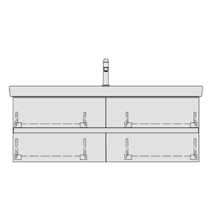 Unterbau SUBWAY 2 GATTO 125,0 x 44,0 x 43,5 cm
