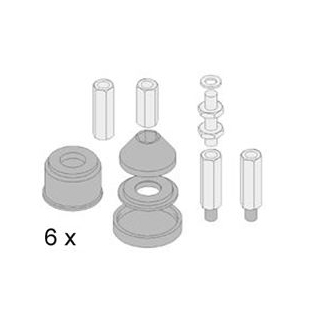 Fussset Schmidlin Contura6 Stück, Montagehöhe 7 - 20 cm