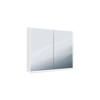 Spiegelschrank Alternaquattro luci LED, 90 cm2 DoppelspiegeltürenAluminiumprofil