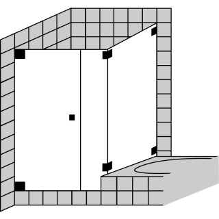 Tür 1-flg. m. FF gegenüber Optima P  SW verkürzt, bis max. 900x900x2000 mm