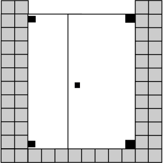 Nischen-Pendeltür 1-flg. Optima P  m. FF gegenüber, bis max. 1200x2000 mm