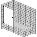 Wannenfaltwand 1-flg. Optima P  bis max. 800x1500 mm