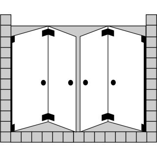 Doppel-Nischen-Falttür Optima P  je 2-tlg., bis max. 1200x2000 mm