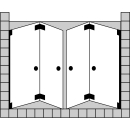 Doppel-Nischen-Falttür Optima P  je 2-tlg., bis max....