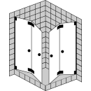 Eckeinstieg m. Falttüren Optima P  je 2-tlg., bis...