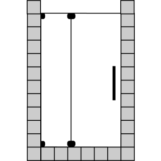 Nischentür 1-flg. m. FF Optima P Black Ed.  bis max. 1000x2000 mm