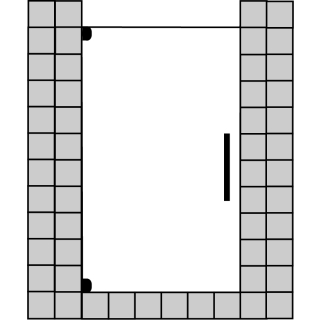 Nischen-Pendeltür 1-flg. Optima P Black Ed.  bis max. 1000x2000 mm