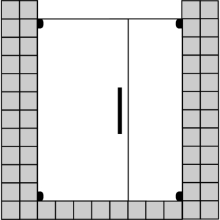 Nischen-Pendeltür 1-flg. Optima P Black Ed.  mit FF gegenüber, bis max. 1000x2000 mm