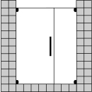 Nischen-Pendeltür 1-flg. Optima P Black Ed.  mit FF...