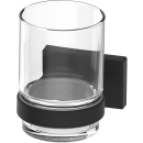 Glashalter Optima X BA78111 schwarz matt, Glas klar, D 68 mm
