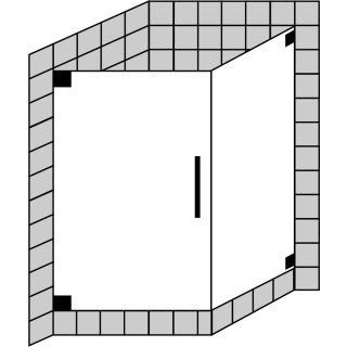 Tür 1-flg. m. Seitenwand Optima P  bis max. 800x800x2000 mm