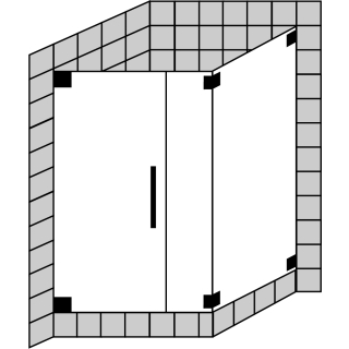Tür 1-flg. m. FF gegenüber Optima P  mit SW, bis max. 1000x1000x2000 mm