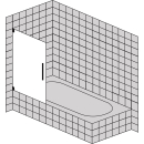 Wannenfaltwand 1-flg. Optima P  bis max. 800x1500 mm