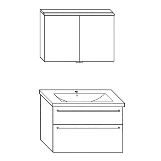 CH-Möbelverbau Optima L SFEK093 Eiche D. Cashmere, B 930 mm, T 490 mm