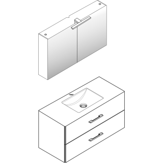 Optima S 1.2, Möbelverbau B 1000 mm, anthrazit